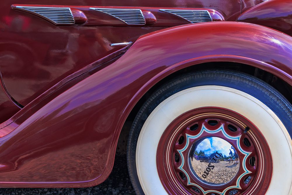 USA, Washington State, Seabeck. Close-up of classic De Soto car.